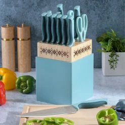 Hot Sale ⌛ Spice By Tia Mowry Savory Saffron 14 Pc. Cutlery Set ❤️