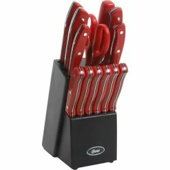 Best deal 🎁 Oster Steffen Natural Finish Wood Block Cutlery Set 14 Pc. 🧨