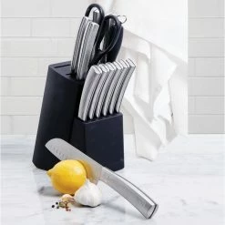 Brand new ⭐ Oster Wellisford Black Block Cutlery Set 14 Pc. 😀