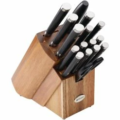 Outlet 😀 Anolon 17 Pc. Japanese Stainless Steel Knife Block Set ✨