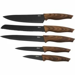 Best deal ✨ Oster Godfrey Stainless Steel Wood Look Handle Cutlery Set 5 Pc. 🥰