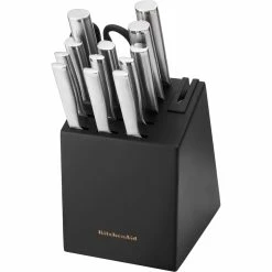 New 🌟 KitchenAid Gourmet Stainless Steel Block Cutlery Set 14 Pc. 😉