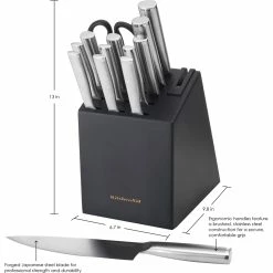 New 🌟 KitchenAid Gourmet Stainless Steel Block Cutlery Set 14 Pc. 😉 -KitchenAid Shop unnamed file 77